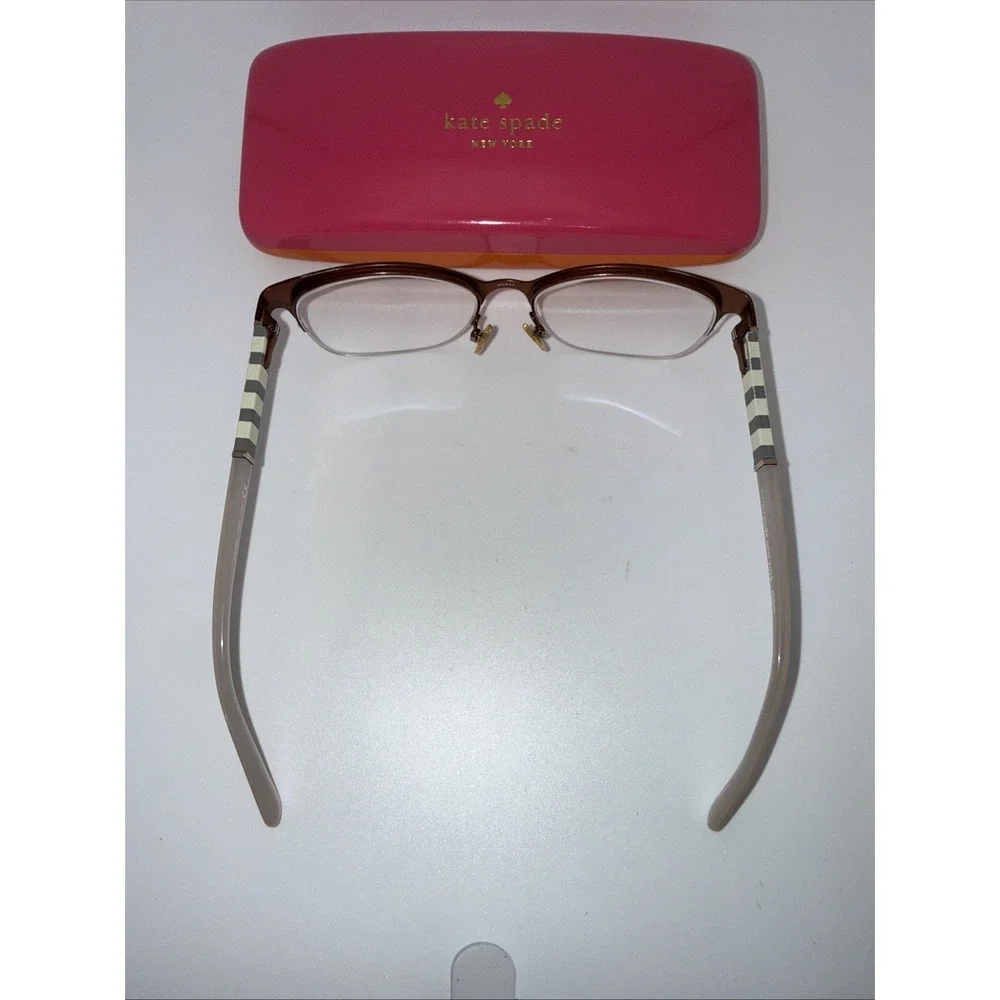 Kate Spade Valary PJW Authentic Copper Half Rim Eyeglass Frames 51-16-135 & Case
